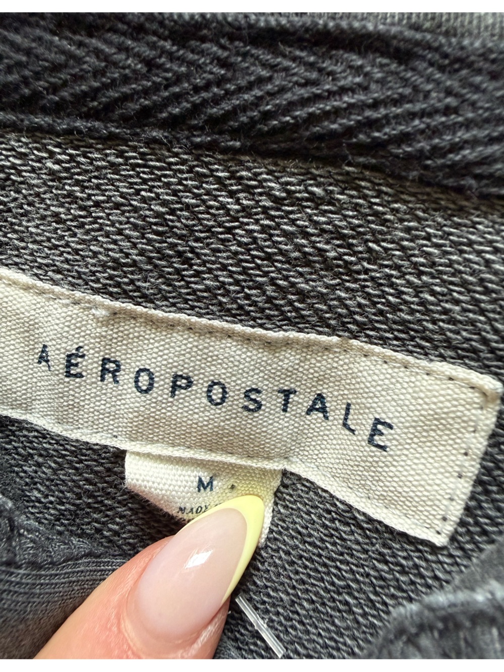 Men’s cotton blend Heavy Cotton Blend Aéropostale Washed Charcoal Hoodie size M - Picture 3 of 4